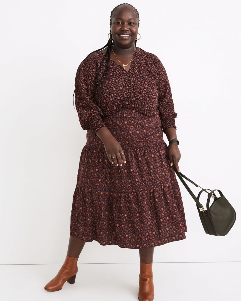 Tier plus top size midi skirt